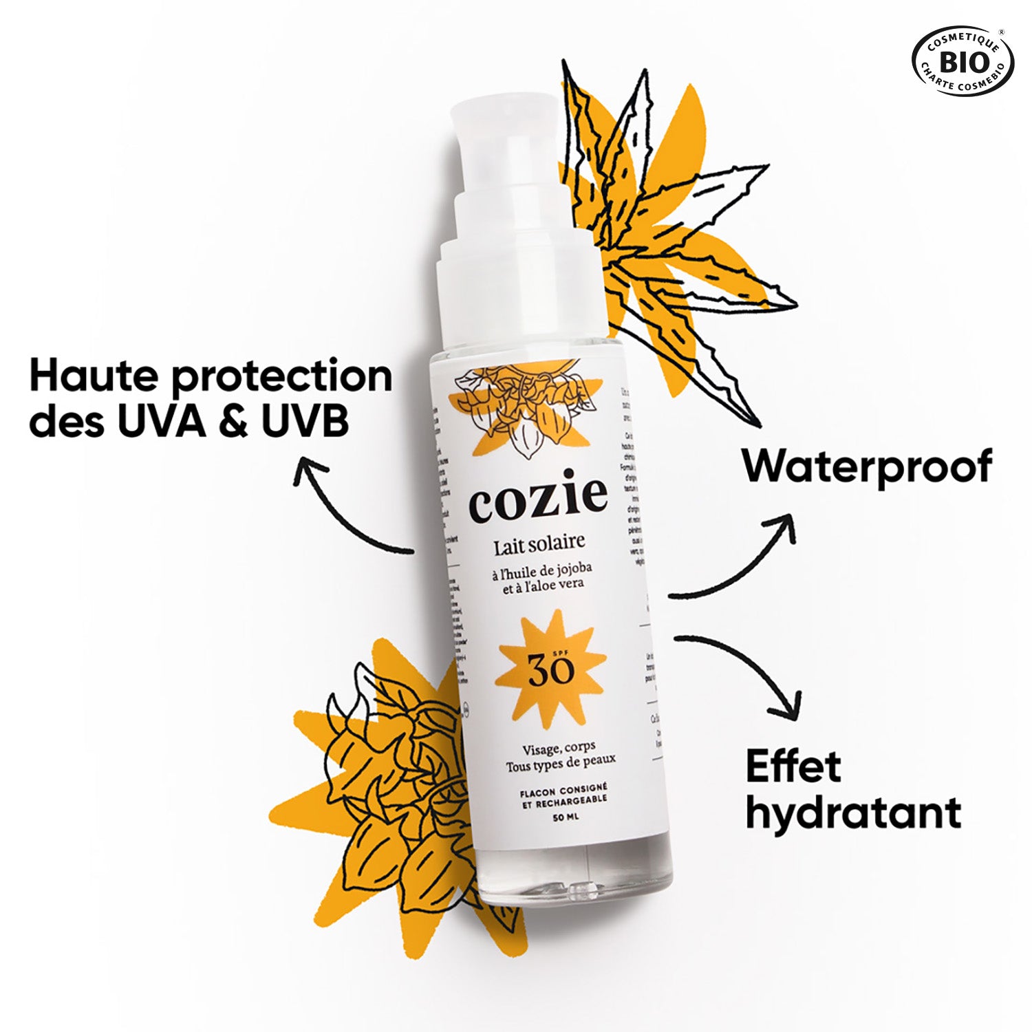 Cozie - Lait solaire SPF 30 en 50ml