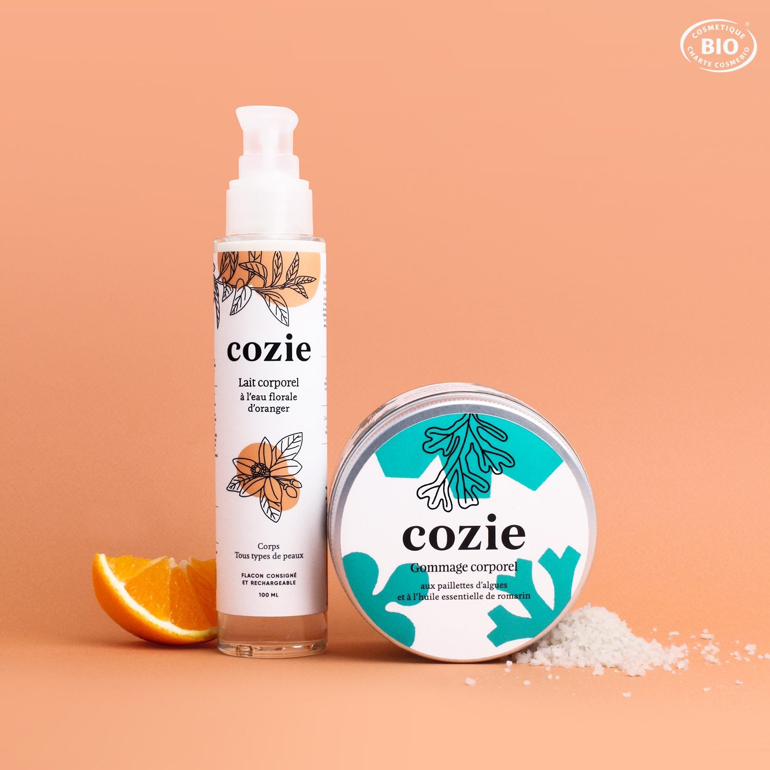 Cozie - Duo Happy Body : gommage corporel + lait corporel