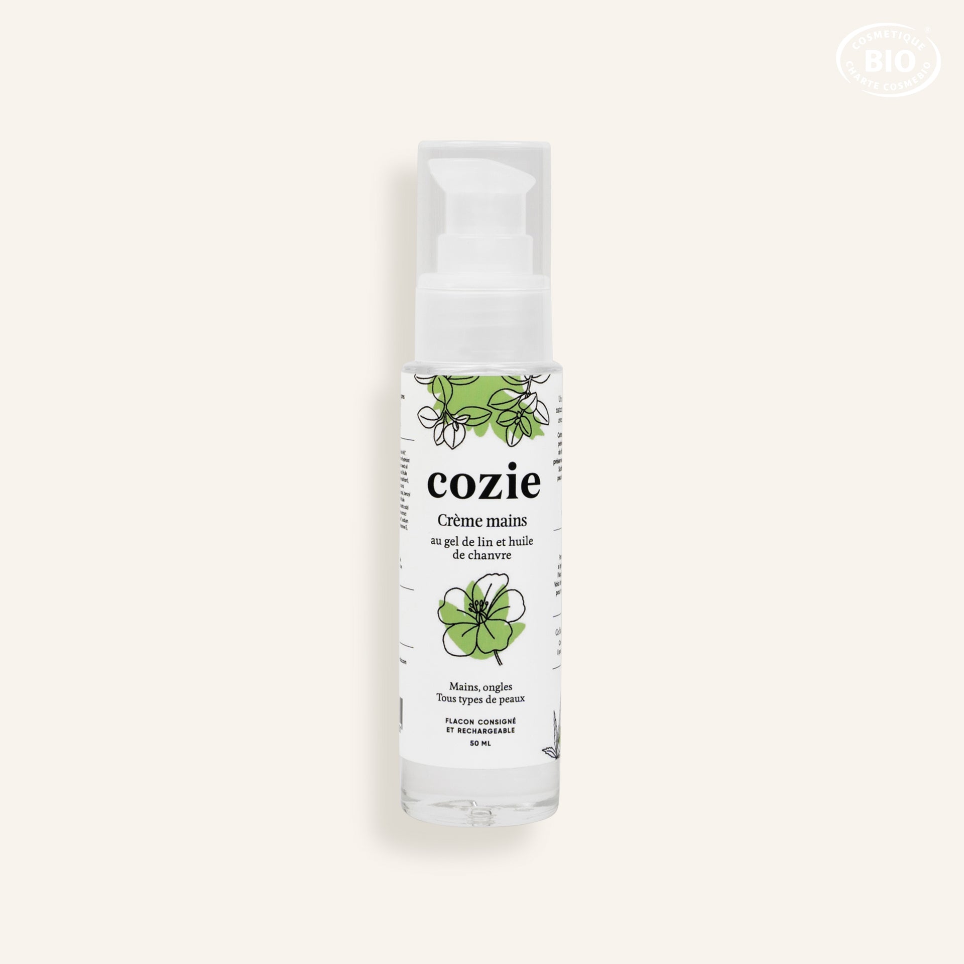 Crème mains au gel de lin et huile de chanvre